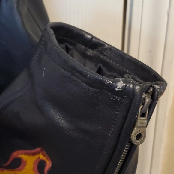 Harley Davidson Vintage Flame Ride Free Leather Jacket Size2XL RARE SIZE - Picture 17 of 17